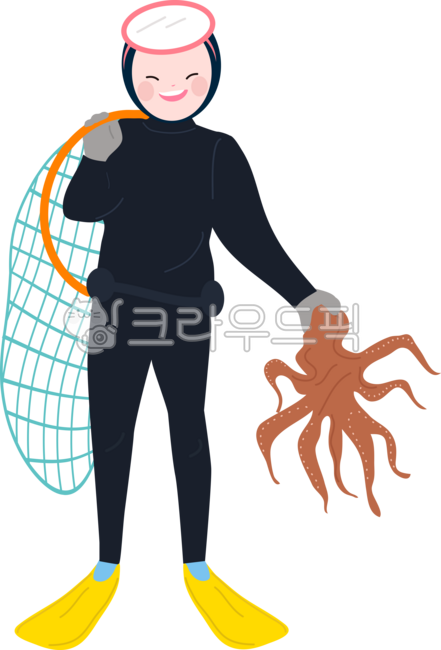 제주해녀,해녀,해녀일러스트,제주해녀일러스트,여성,여자,할망,오리발,수중안경,제주도해녀,여성캐릭터,다이빙걸,해녀디자인,해녀그림,그물망,해녀캐릭터,수산물,문어,해물,해양생물,먹거리,물안경,식재료,음식재료,문어일러스트,해양디자인,문어캐릭터,해양동물,수중생물,캐릭터디자인,바다생물,문어그림,심해동물,요리재료,octopus,해산물,연체동물,캐릭터
