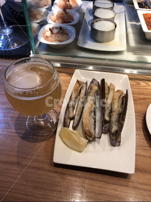 조개,맛조개,안주,타파스,스페인음식,맥주,레몬맥주,beer,lemonbeer,nabajas,solen,seashell,shell,tapas,food,meal,spainfood