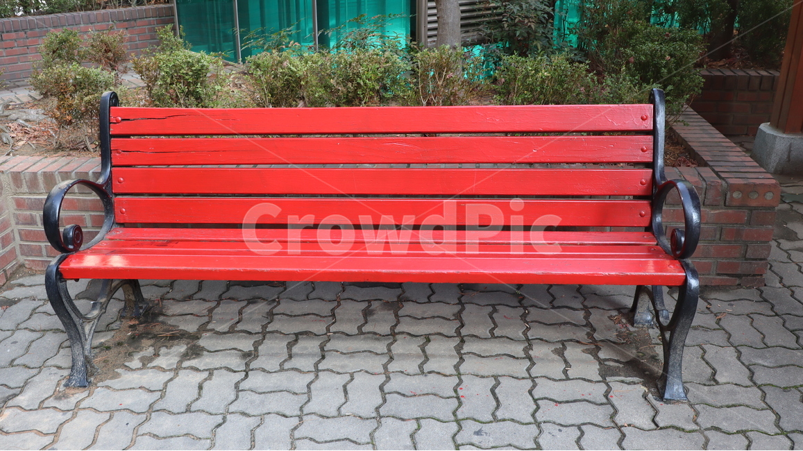 의자,벤치,bench,furniture,가구,공원벤치,parkbench,빨강,정면