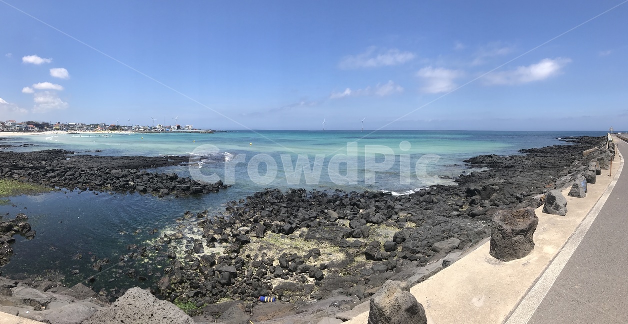 제주도,제주도바다,바다,잔잔한바다,둑길,바다둑길