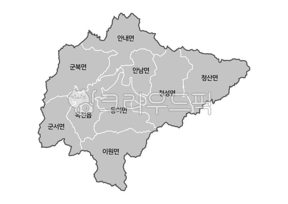 옥천군,옥천군행정지도,옥천군행정구역,충북옥천,옥천,한국지도,행정지도