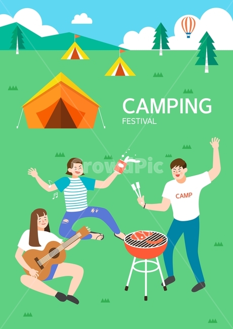 캠핑,텐트,바베큐,기타,열기구,여름,축제,페스티벌,팝업,배너,배경,여행,휴가,traveling,vacation,trip,축제,행사,festival,carnival,event,그래픽,일러스트레이션,graphic,illustration