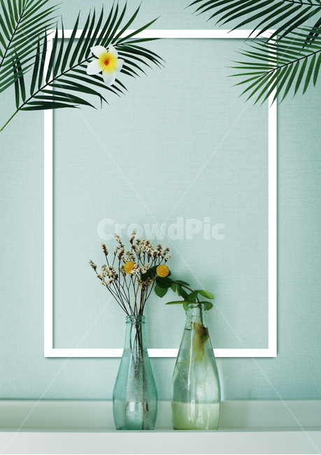 Water bottle,display,concept,still life,vase,simple,Square,inside,two,summer,flower,interior,Modern,spring,face,petal,popularity,season,wall