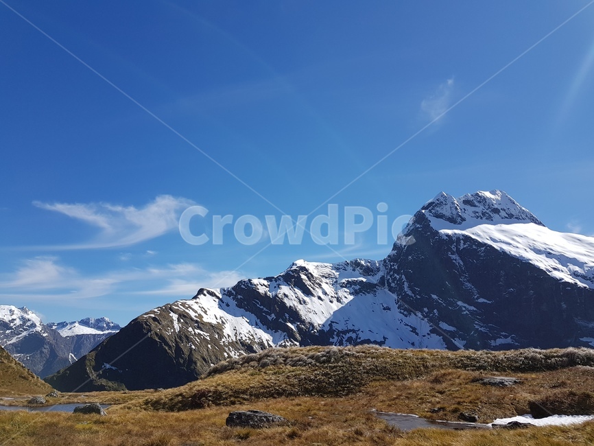 눈,밀포드,뉴질랜드,산,자연,구름,자연,풍경,nature,landscape,outdoors,옥외,mountain,mountain range,산맥,land,땅,plateau,고원