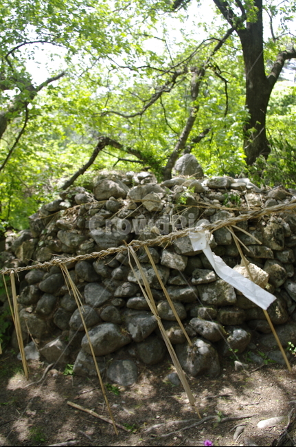 돌,금줄,돌무덤,나무,식물,plant,신록,자연,풍경,nature,landscape,rubble,파편,slate,슬레이트