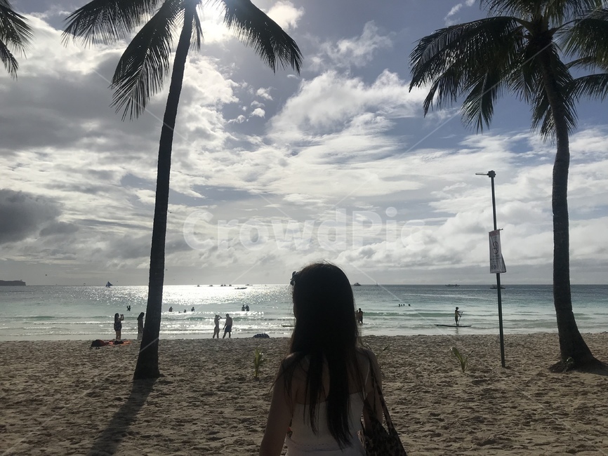 휴양지,바다,여행,보라카이,여자뒷모습,휴양,야쟈수