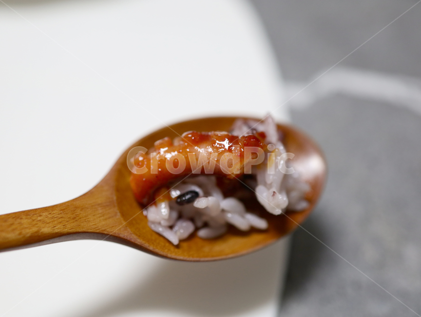 밥,숟가락,낙지,흑미,흑미밥,wood,맛있는,음식,식재료,요리,food,cook,meal,dishes,food reserves