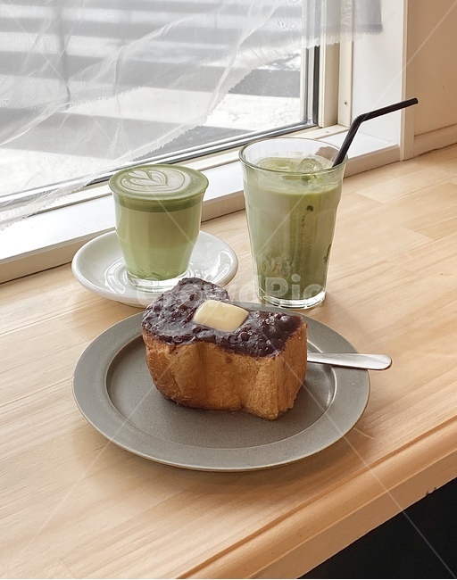 food,cafe,fukuoka,앙버터,말차라떼,카페,음식,디저트