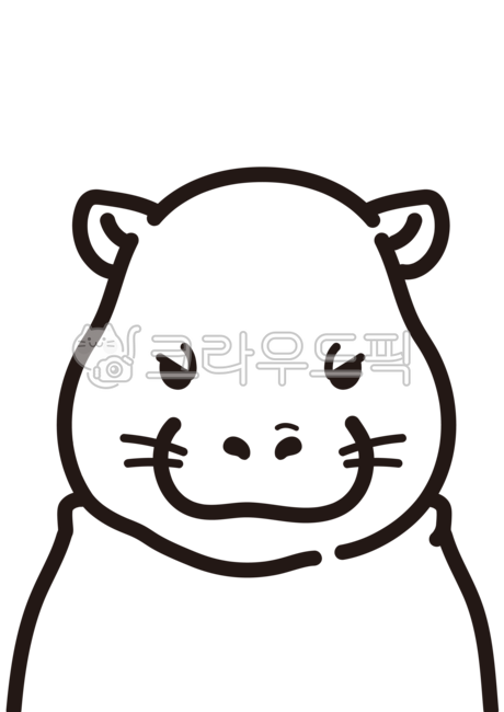 하마,귀여운,둥글둥글한,수염,귀,눈,콧구멍,동물,라인,라인일러스트,그림,낙서,일러스트,늪,컬러링