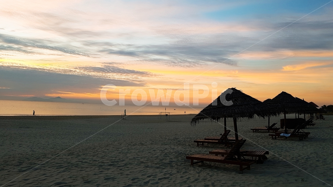 해변,해변방갈로,노을,바다,일몰,일출,베트남,다낭,해변,바다,beach,sea