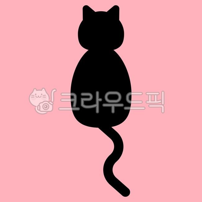 고양이,실루엣,만화,삼화,animal,cat,포유류,애완동물,동물,그림자,꼬리