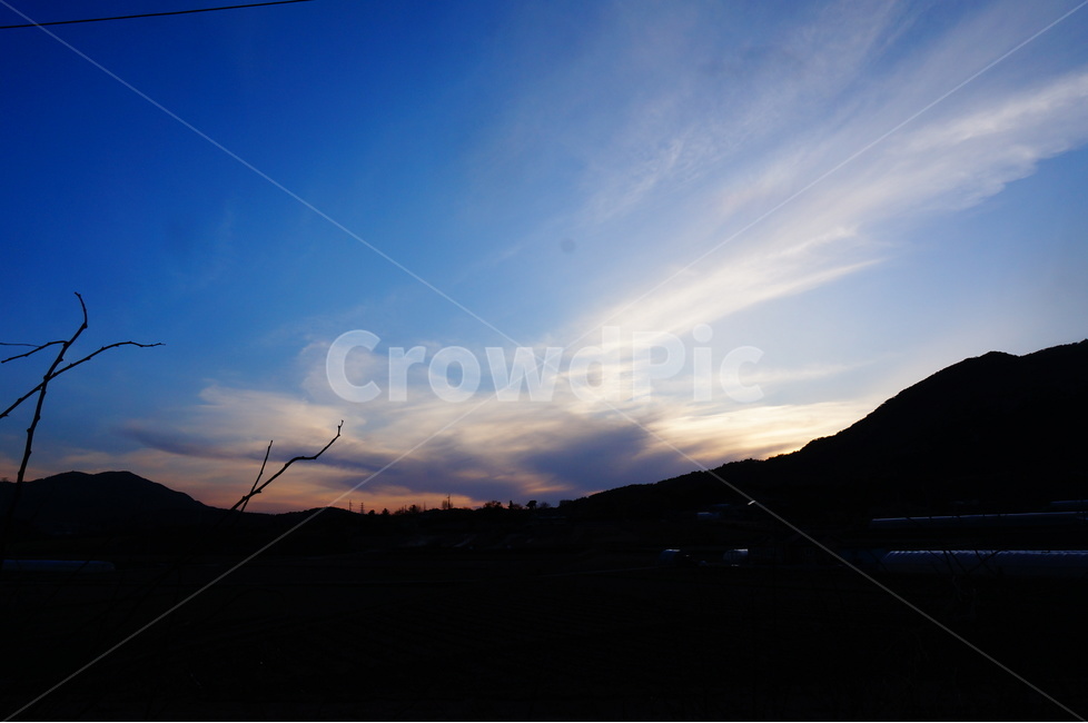 석양,노을,봄,구름,해,해질무렵,자연,풍경,nature,landscape,실루엣,그림자,silhouette,shadow,outdoors,옥외