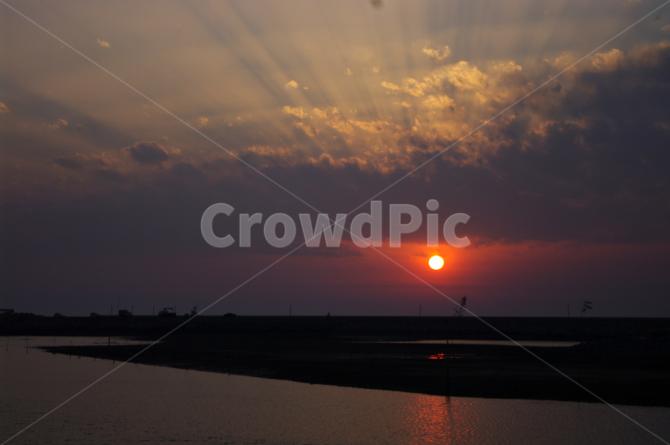 하늘,석양,노을,구름,빛,풍경,바다,sunset,안면도,꽃지해변,자연,풍경,nature,landscape,outdoors,옥외,sunlight,햇빛