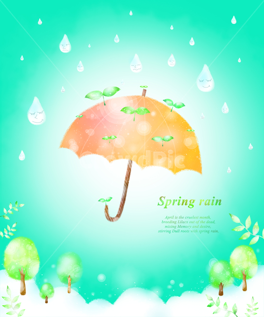 빗방울,비,우산,나무,구름,감성,봄,배경,백그라운드,봄,계절,spring,season,색깔,색상,색채,색감,color sense,color sensitivity,feeling of color,비,비오는날,rain,rainy,그래픽,일러스트레이션,graphic,illustration