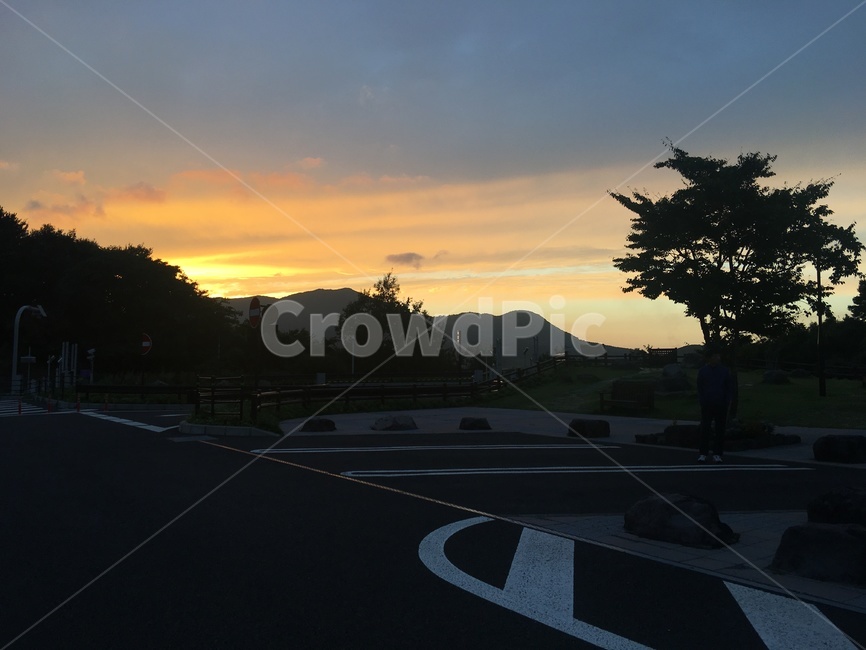 노을,유후시,일본,풍경,해,자연,풍경,nature,landscape,asphalt,아스팔트,road,도로