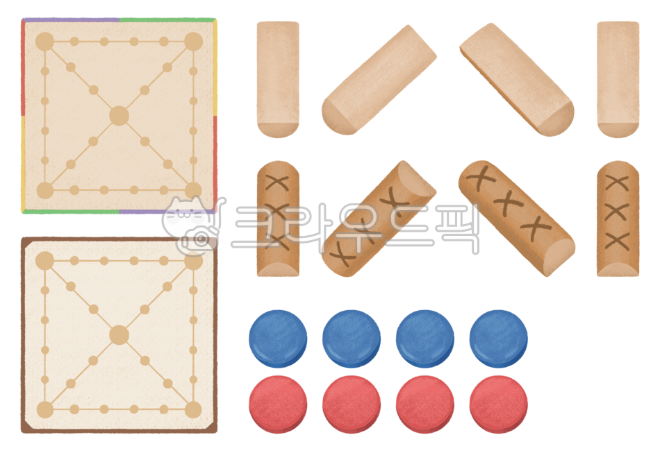 윷놀이, 윷놀이판, 윷판, 보드게임, 전통보드, 사진,이미지,일러스트,캘리그라피 - enjjin작가