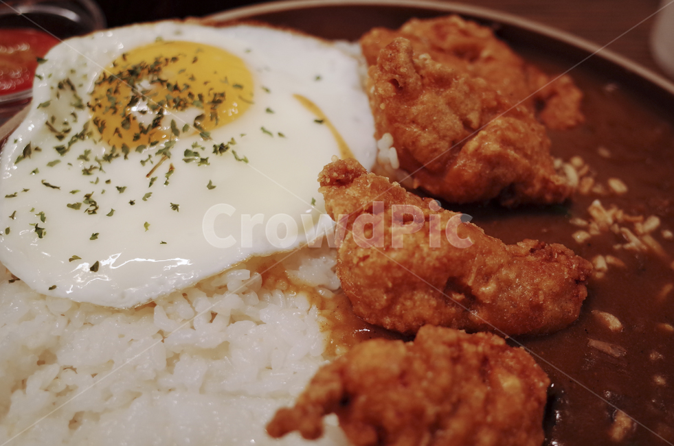 닭튀김,가라아게,계란후라이,계란,커리,식사,밥,음식,식재료,요리,food,cook,meal,dishes,food reserves