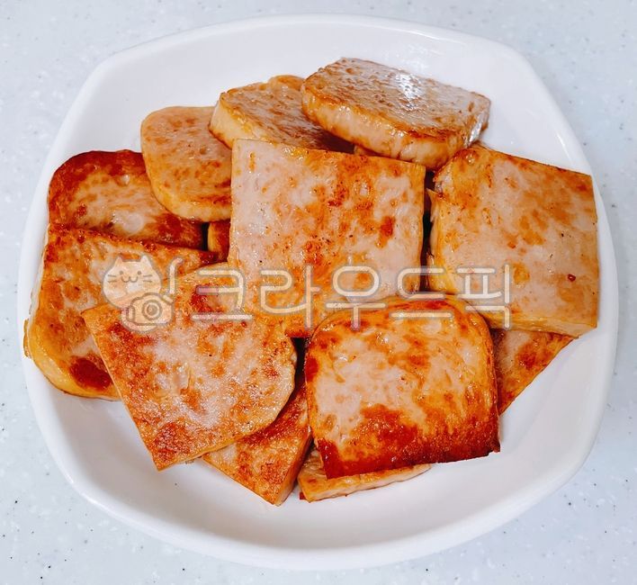 스팸구이,햄구이,스팸,접시,햄,음식,식사,food,meal