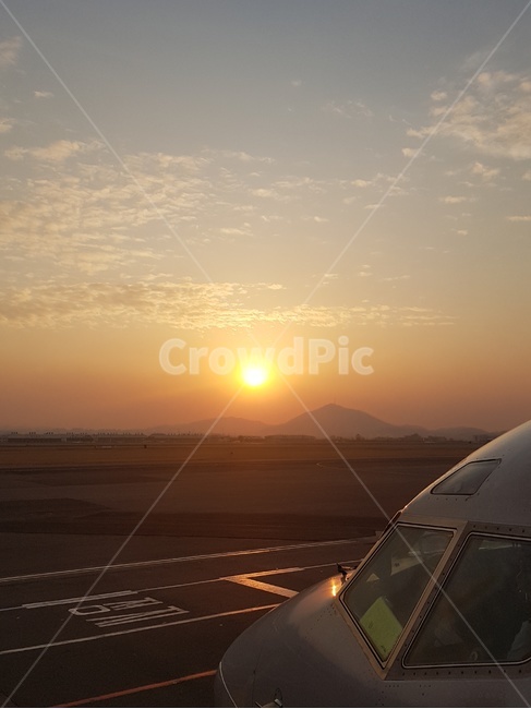노을,공항,활주로,비행기,sunset,airport,runway,airplane