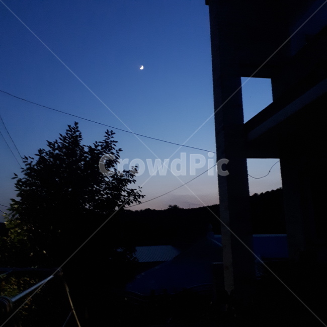 하늘,sky,달,moon,그라데이션