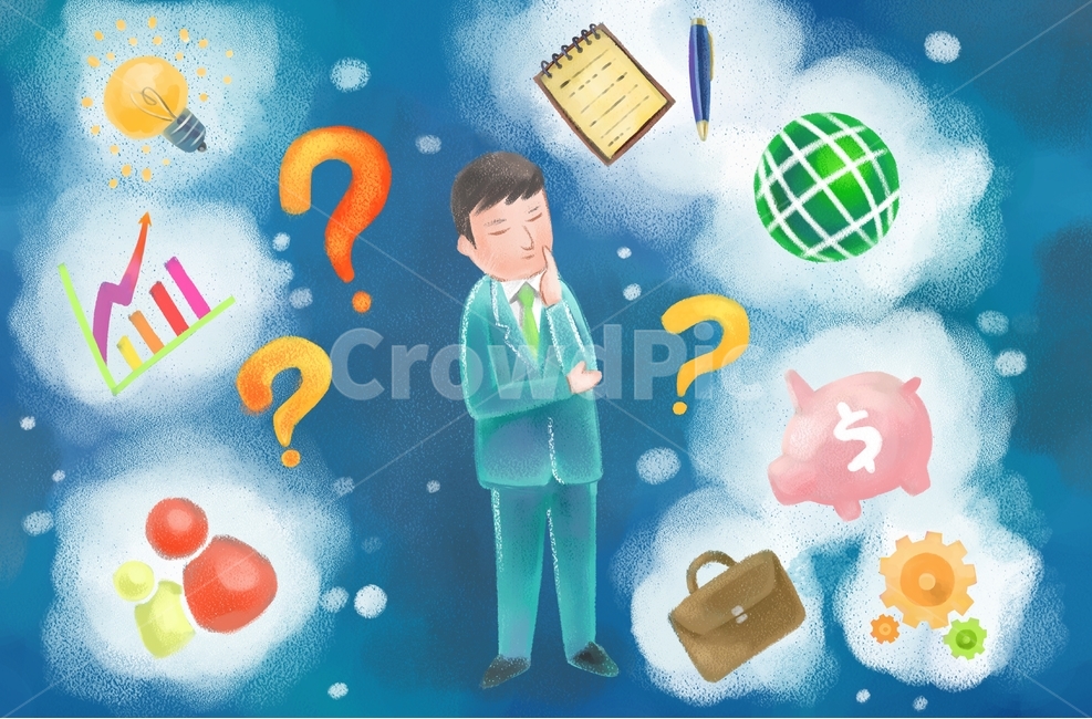 비즈니스,비즈니스맨,회사원,회사,남자,사람,대기업,직장인,직장,경영,영업,기업,워크,업무,금융,근로자,비전,진취,노력,젠틀맨,거래,계약,페인터,일러스트,회화,삽화,그림,상황,캐릭터,생각,근심,공상,마인드,궁금,궁금증,사색,생활고,분석,노트,필기,아이디어,전구,그래프,물음표,가방,용품,돼지저금통,돈,지구,메모,철학,뜬구름,눈감음,느낌,돌파구,금융,돈,finance,banking,money,비즈니스,사업,business,service,work,그래픽,일러스트레이션,graphic,illustration