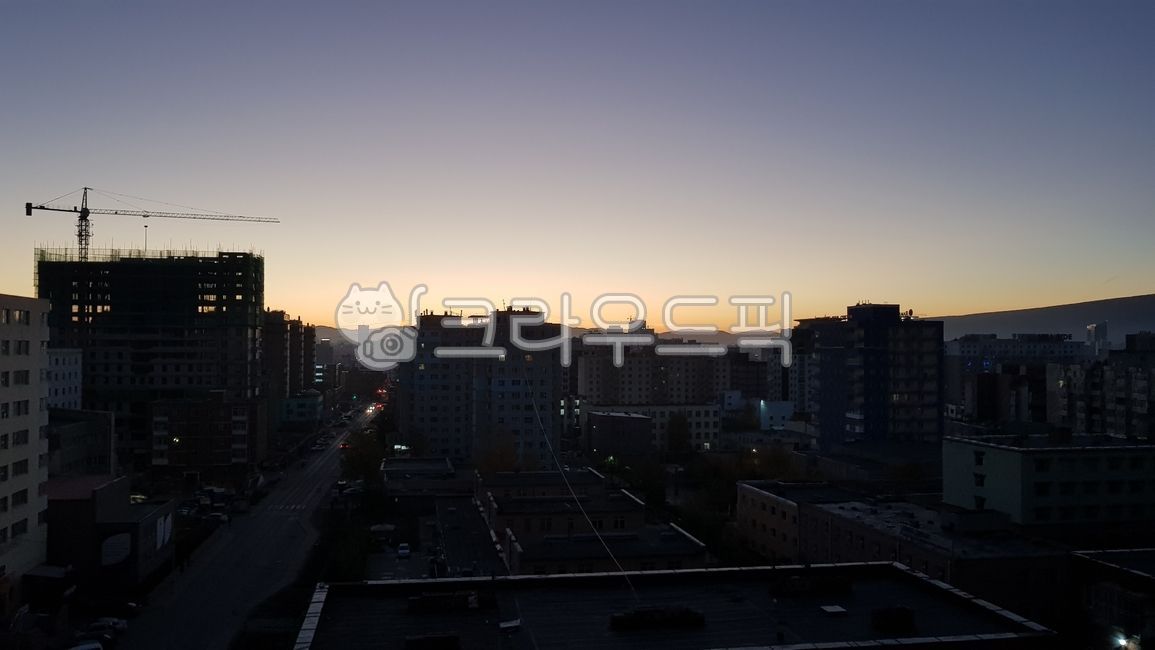 몽골,저녁놀,울란바타르,해지는도시,겨울도시