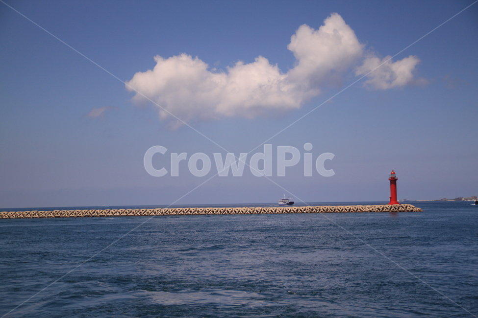 푸른,바다,등대,방파제,전경,nature,landscape,summer,jeju,우도,등대,lighthouse