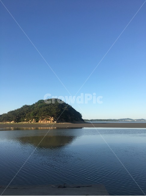 여름,바다,강화도,배,섬