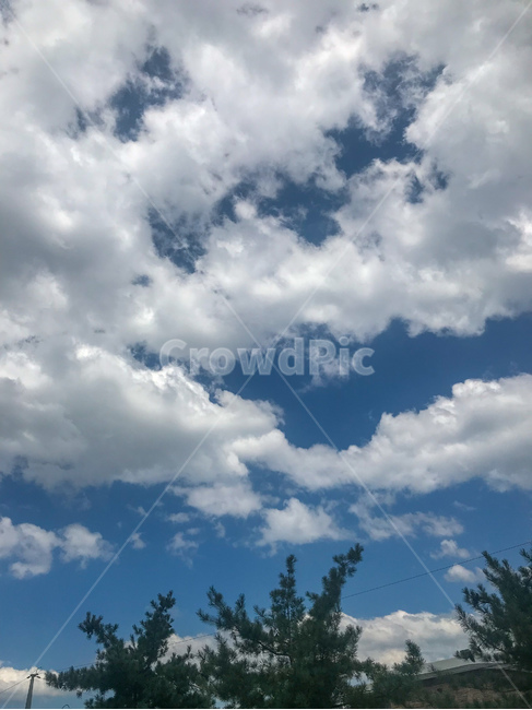 하늘,파란,푸른,파란하늘,맑은,맑은날,화창한,구름,blue,sky,뭉게구름,감성