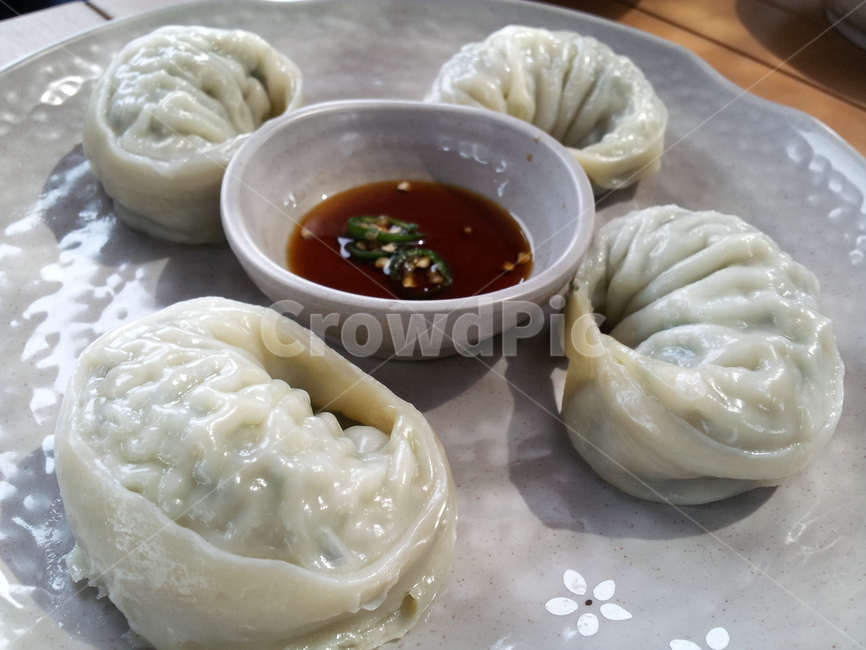 만두,접시,음식,간장,왕만두,식사,분식