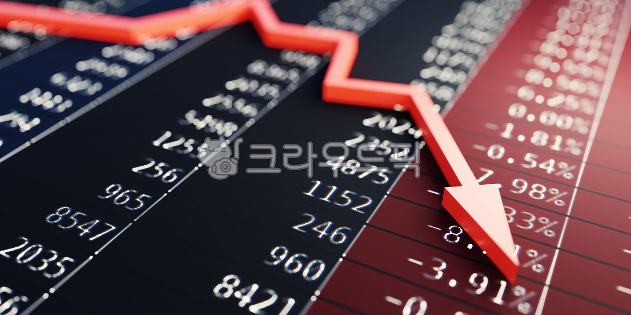 주식, 주가, 하락, 위기, 폭락, 사진,이미지,일러스트,캘리그라피 - MeshCube작가