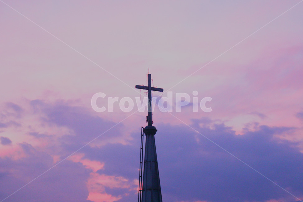 교회,성당,십자가,하늘,구름,보라,여름,sky,church,violet,purple,종교,신앙,religion,belief,faith