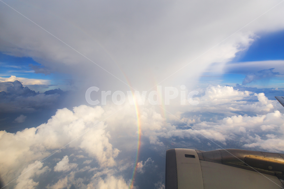 하늘,무지개,구름,비행기,쌍무지개,뭉게구름,바다,블루,자연,rainbow,sky,clouds,flight,풍경배경,배경