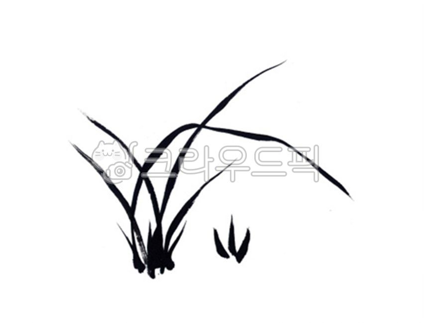 디자인소스,그림,붓터치,붓,획,먹물,무늬,난,난초