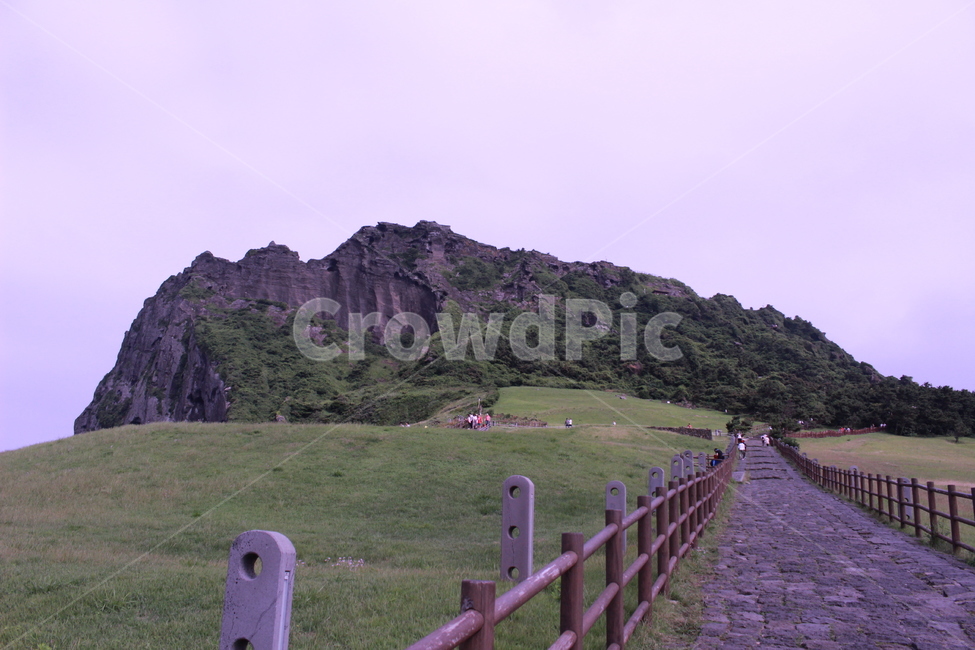 성산일출봉,제주도,산,돌길,초원