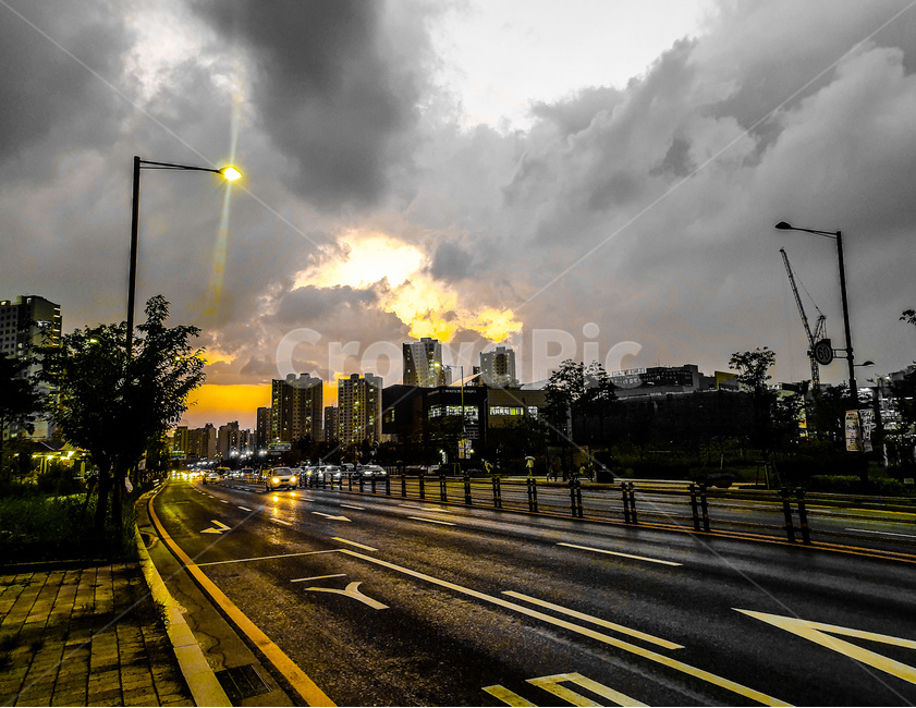 road,도로,asphalt,아스팔트,highway,freeway,저녁노을,공장,도시,감성