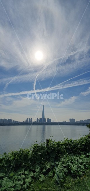롯데타워,롯데월드타워,하늘,한강,nature,자연,outdoors,옥외