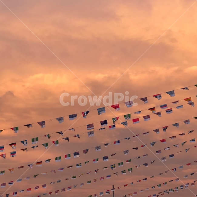 만국기,국기,flag,하늘,노을