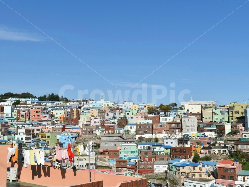 부산,여행,감천,문화마을,벽화,마을,하늘,오후,화창한,빨래,도시,풍경,city,landscape,urban,어반