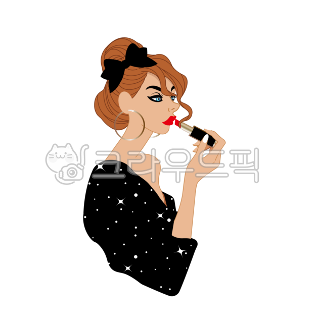 패션일러스트,여자일러스트,화장,화장일러스트,화장품,섹시한,섹시한캐릭터,립스틱,성인여성,사람,여자사람,여자