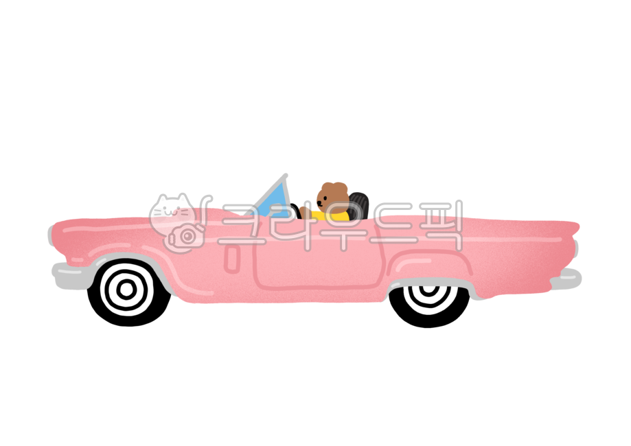 자동차,차,클래식카,빈티지카,자동차일러스트,자동차그림,자가용,운전,그림,손그림,캐릭터,동물캐릭터,일러스트,그래픽,디자인,차량,교통,곰,동물,드라이브,vehicle,illustration,draw,car,design,png