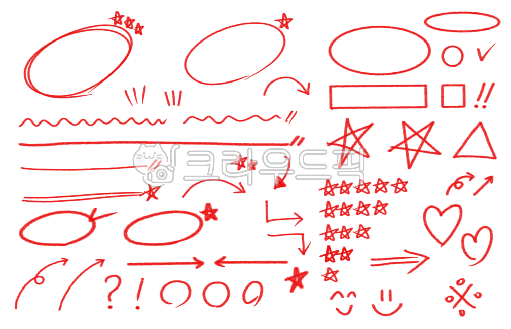 Red pen,highlight,highlight illustration,grade,star,good editing,underline,square,circle,check,heart,arrow,smile,illustration,billiard hall,rectangle,text,star,red pencil,crayon