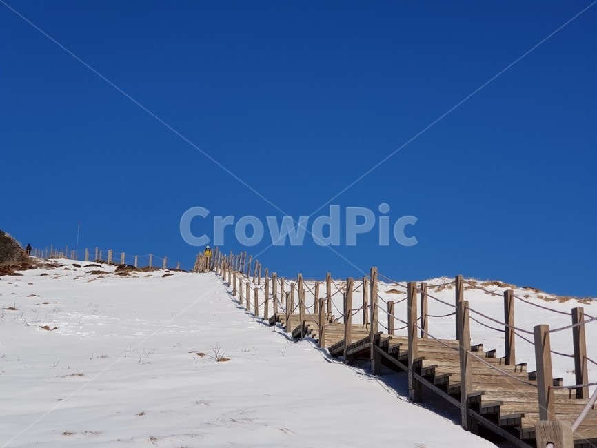 제주,한라산,설경,나무계단,목재데크,겨울,계절,winter,season,자연,풍경,nature,landscape
