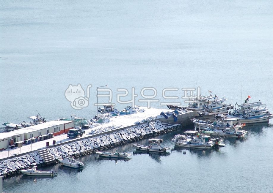 바다,부두가,겨울,고깃배,설경,선착장
