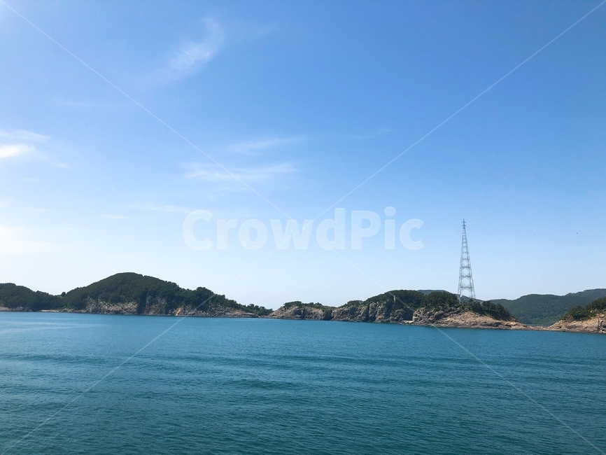 섬,바다,풍경,하늘,구름,배경