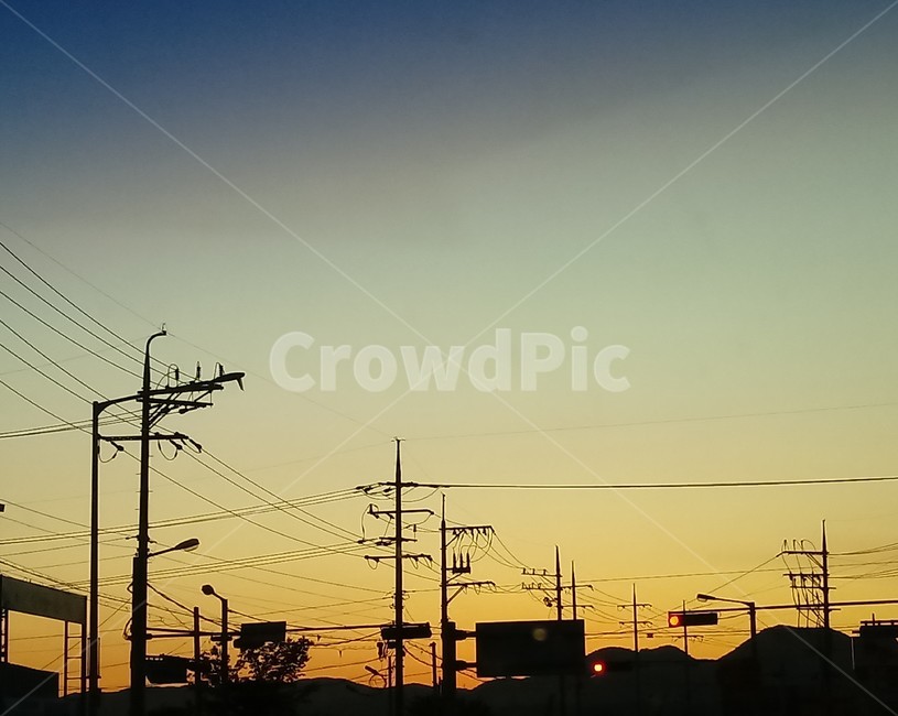 일몰,sunset,해넘이,석양,전봇대,전신주,붉은하늘,redsky,실루엣,그림자,silhouette,shadow