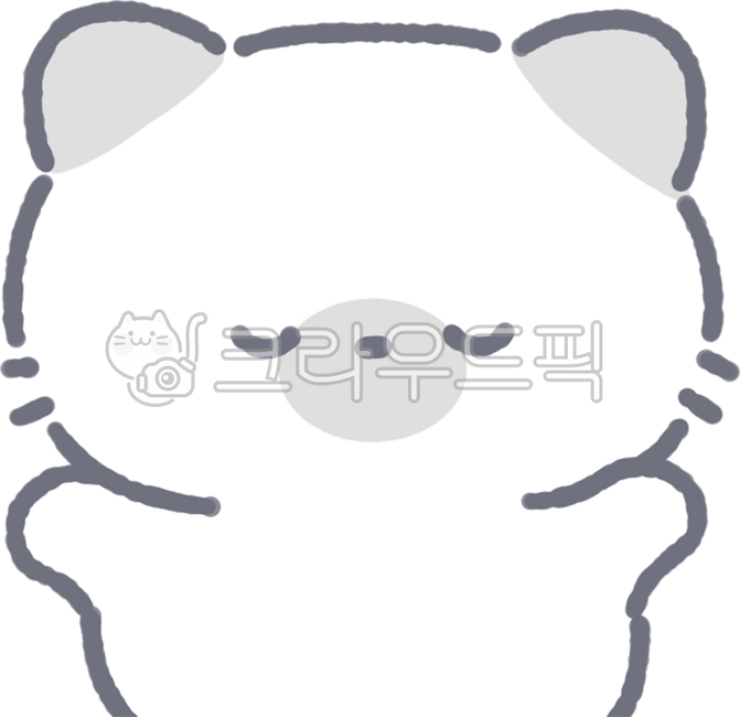 귀여운,동물,고양이,이모티콘,아니,no