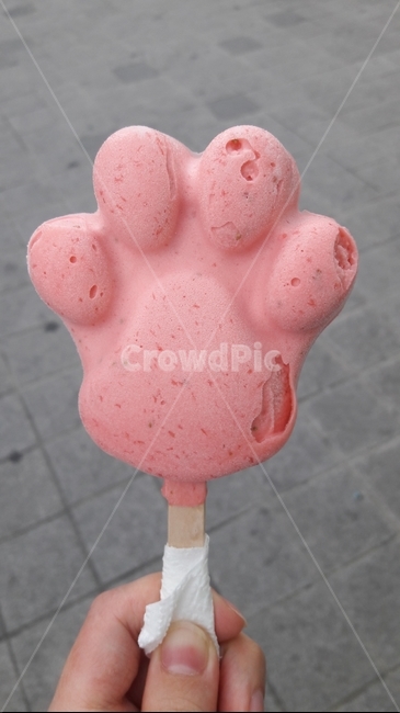 발바닥,아이스크림,딸기아이스크림,icecream,분홍,막대아이스크림,디저트,간식,후식,dessert,snack