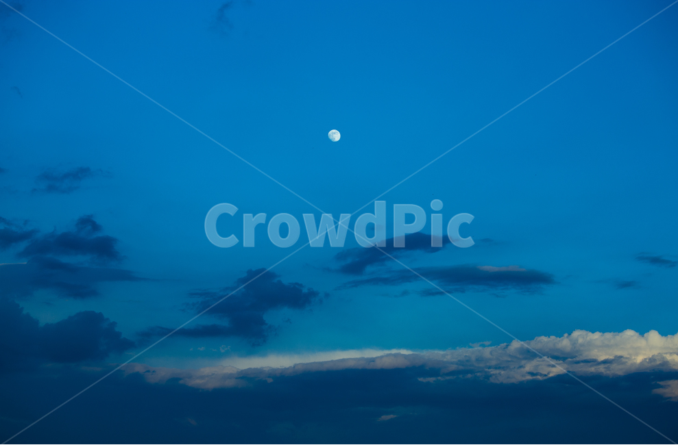 하늘,해질녘,구름,노을,달,파랑,sunset,sky,moon,nightfall,cloud