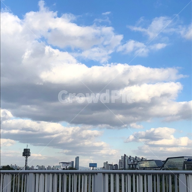 railing,난간,구름,해,하늘,도로,한강